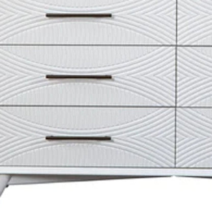 56" White Solid Wood Six Drawer Double Dresser HomeRoots