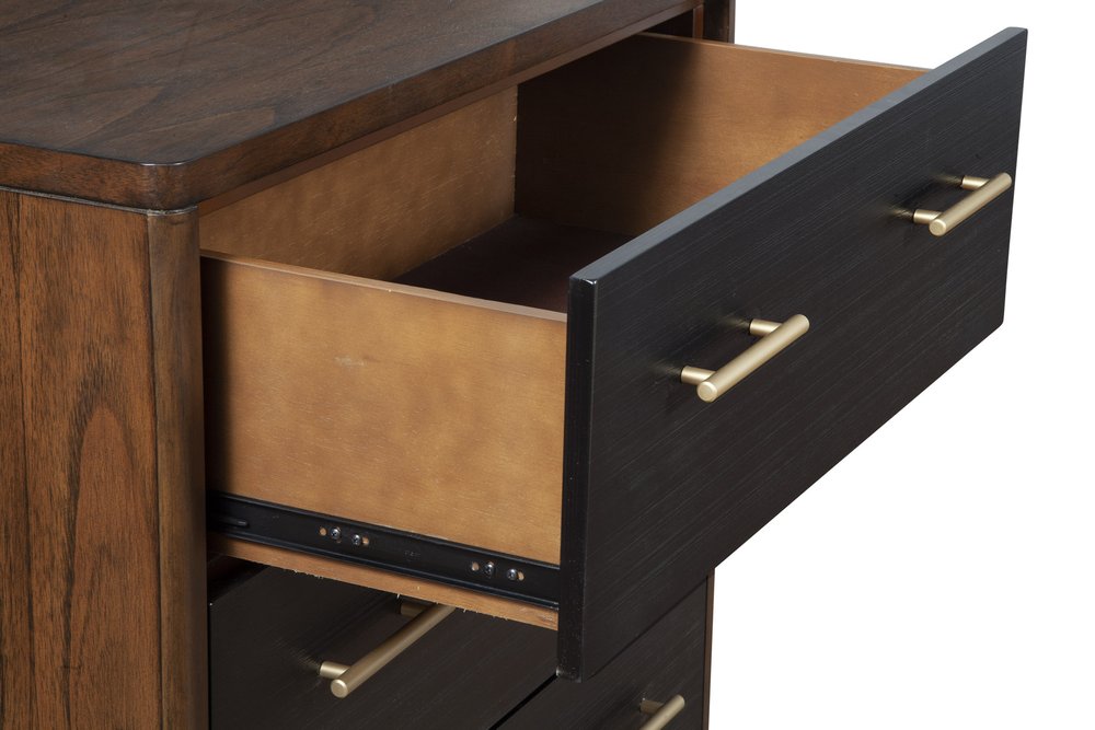 62" Brown And Black Solid Wood Seven Drawer Double Dresser HomeRoots
