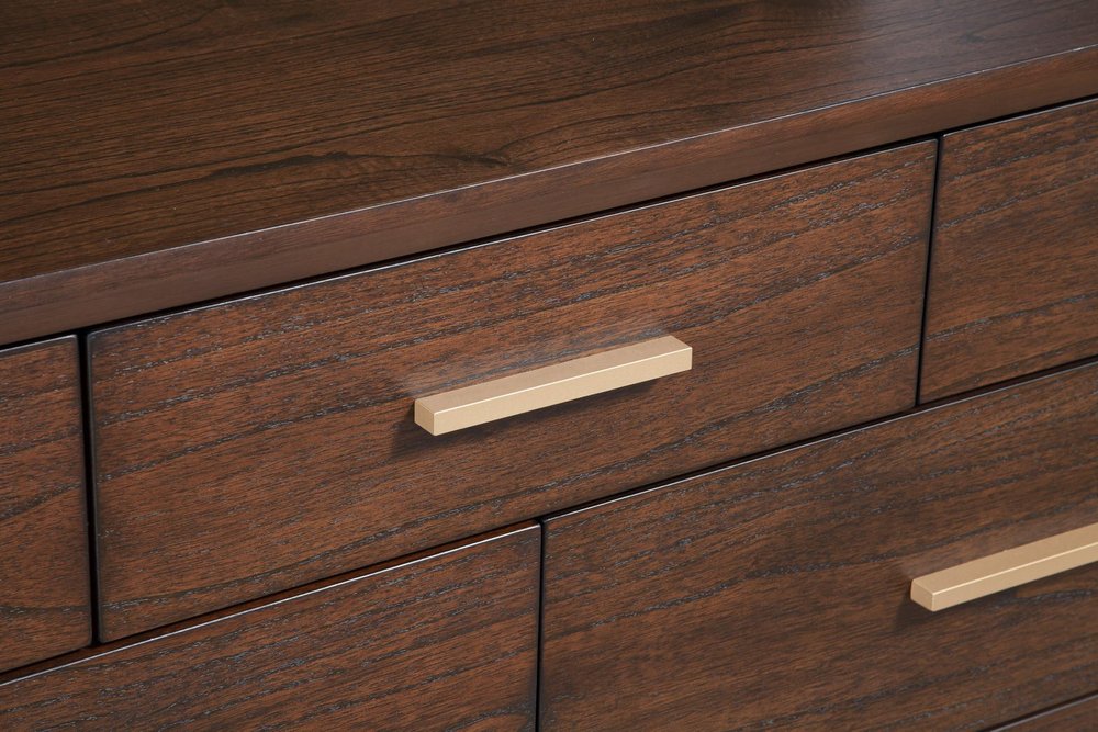 28" Walnut Solid Wood Five Drawer Chest HomeRoots