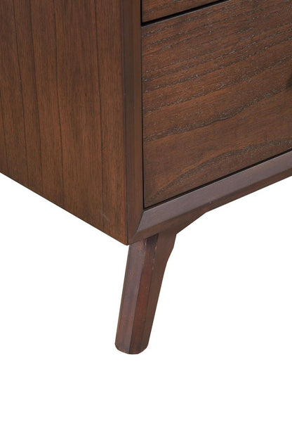 28" Walnut Solid Wood Five Drawer Chest HomeRoots