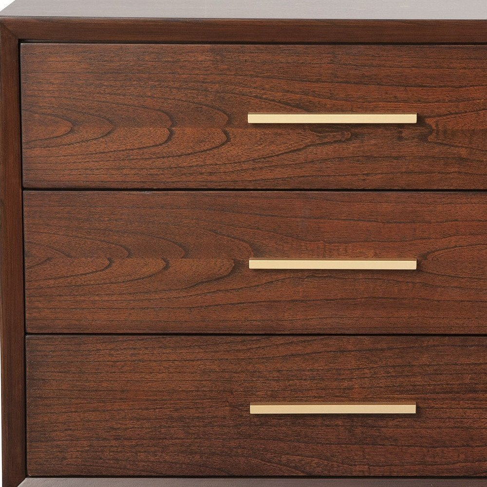 36" Brown Solid Wood Three Drawer Dresser HomeRoots