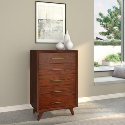 60" Walnut Solid Wood Seven Drawer Double Dresser HomeRoots