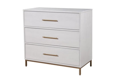 36" White Solid Wood Three Drawer Dresser HomeRoots