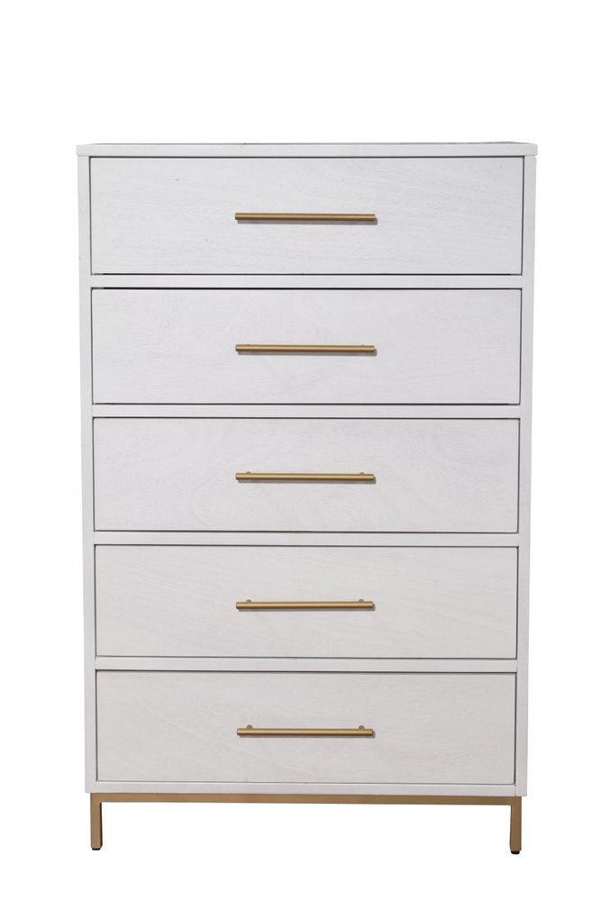 36" White Solid Wood Three Drawer Chest HomeRoots