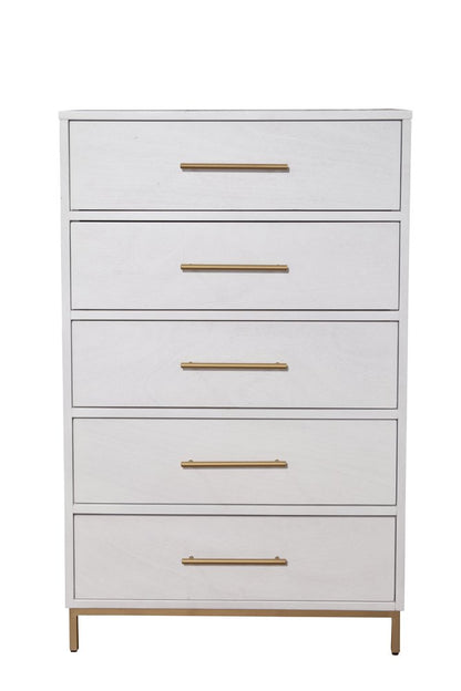 36" White Solid Wood Three Drawer Chest HomeRoots