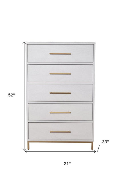 36" White Solid Wood Three Drawer Chest HomeRoots