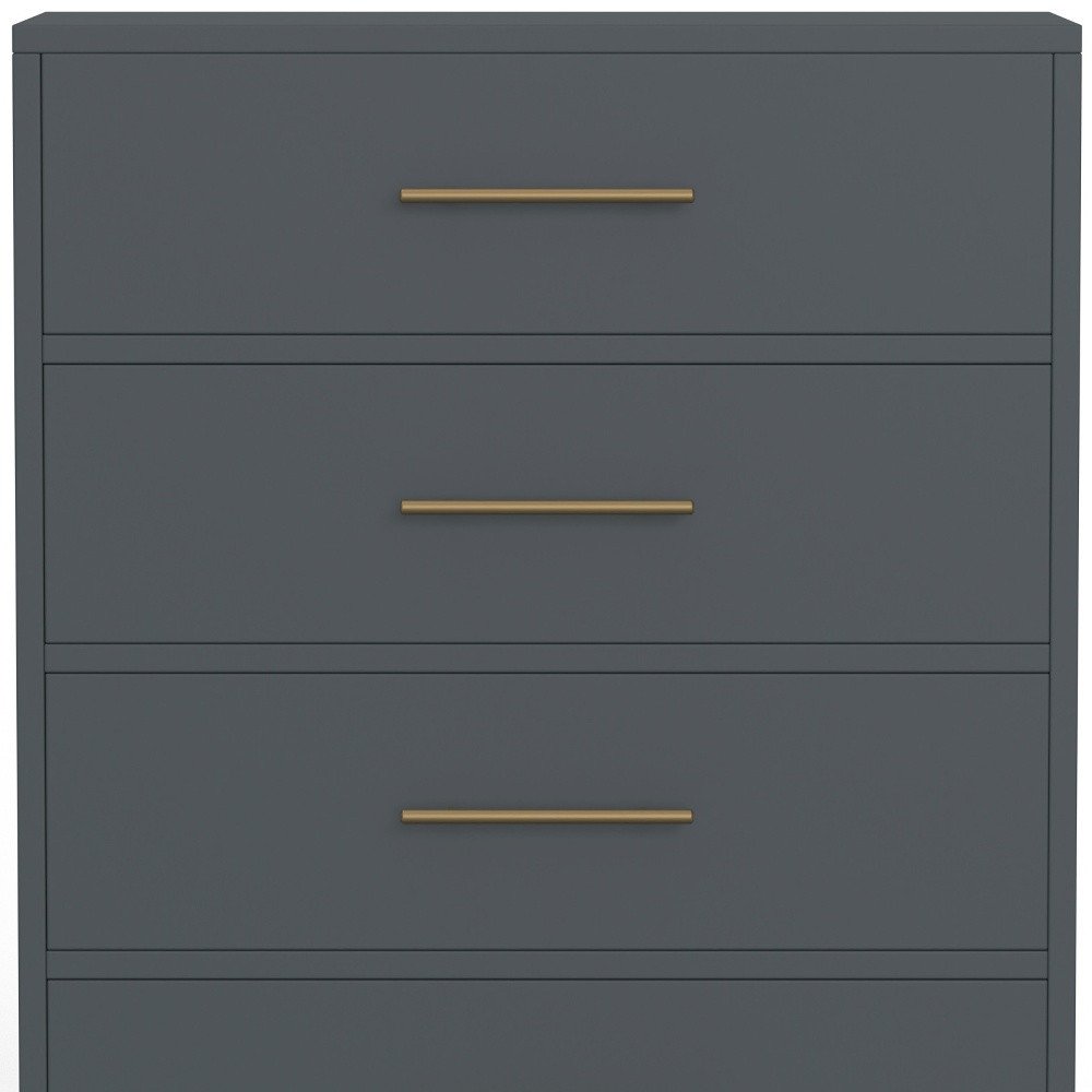 33" Gray Solid Wood Five Drawer Dresser HomeRoots