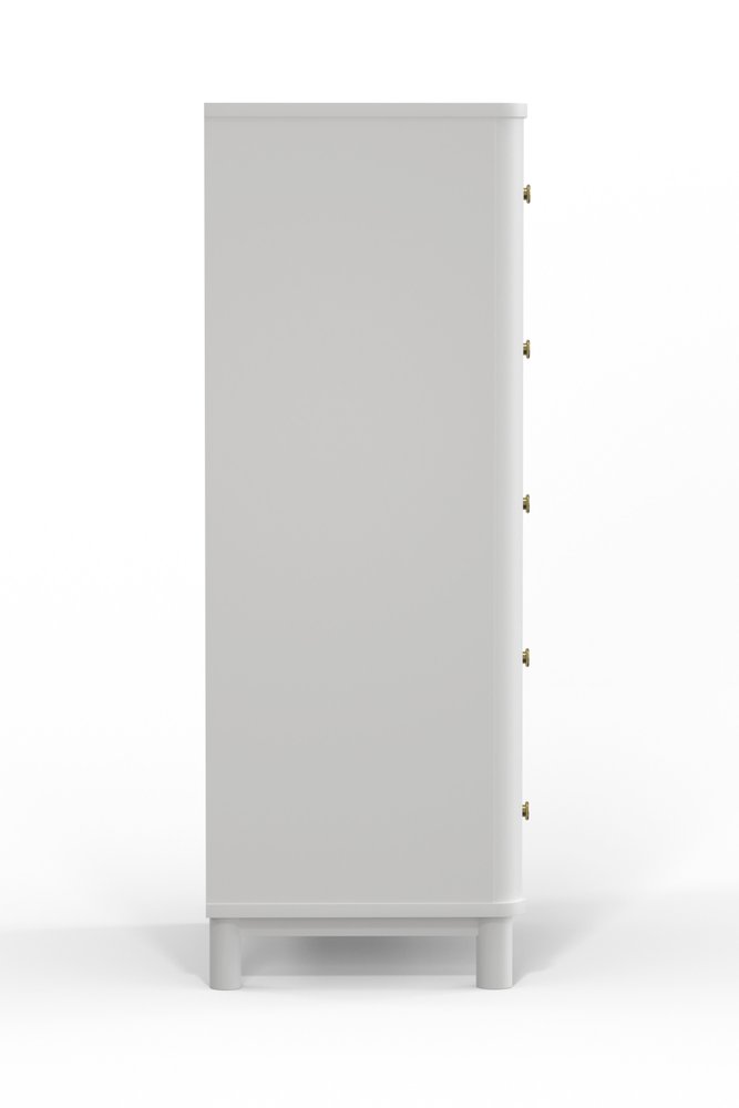 28" White Solid Wood Five Drawer Dresser — view 3