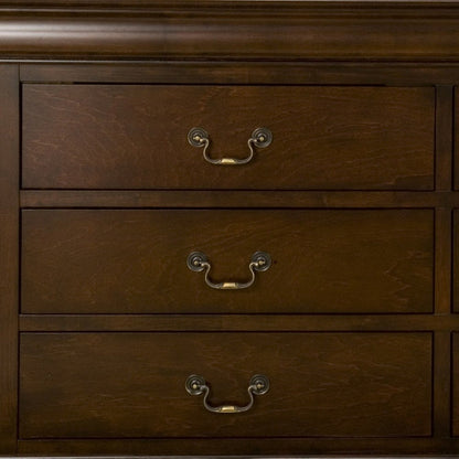 60" Brown Solid Wood Six Drawer Double Dresser HomeRoots