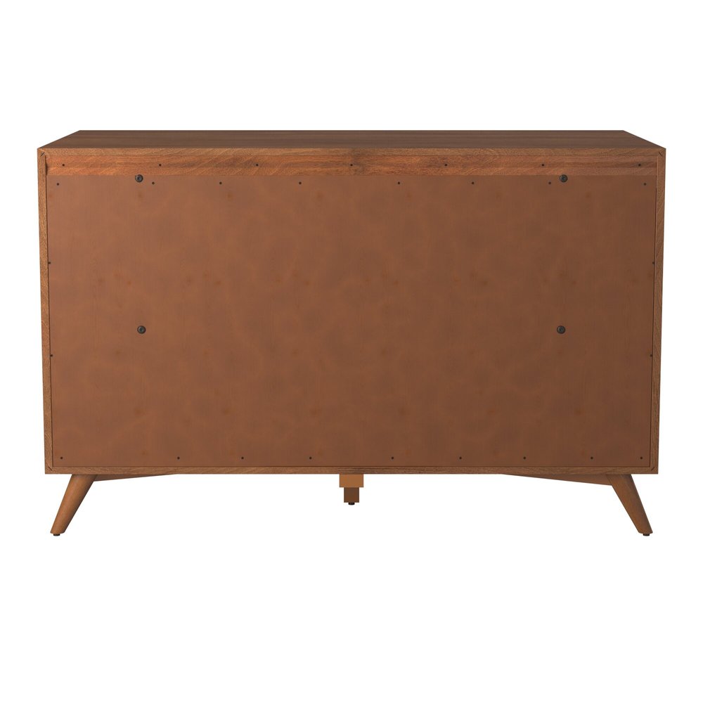 56" Brown Solid Wood Seven Drawer Double Dresser HomeRoots