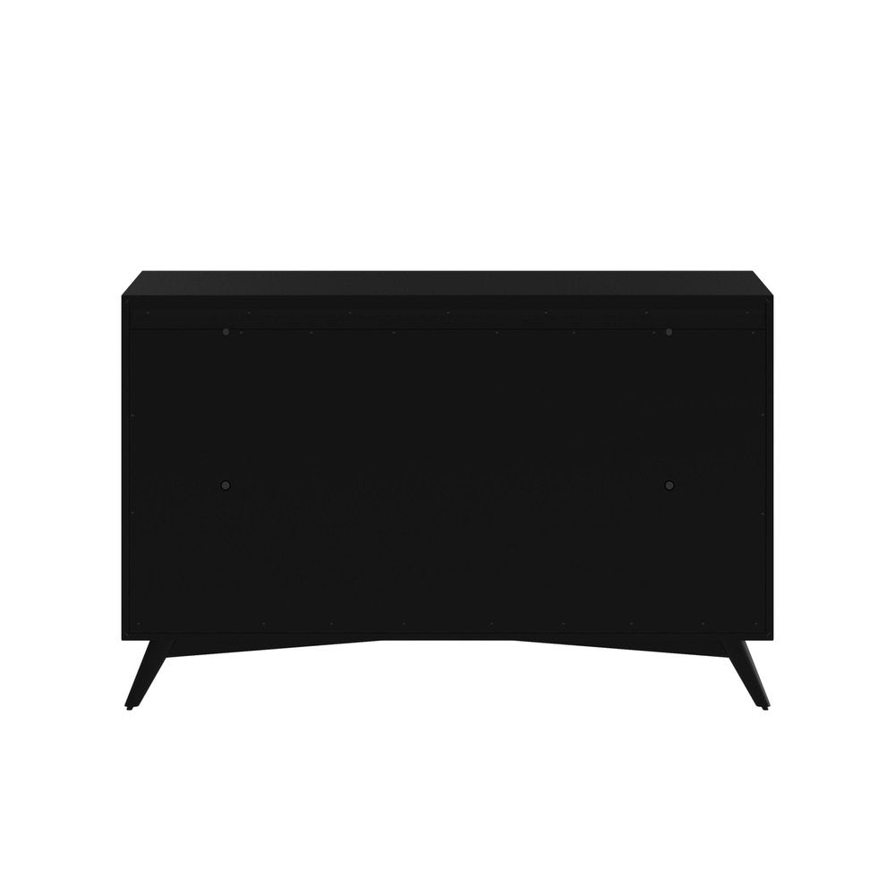56" Black Solid Wood Seven Drawer Double Dresser HomeRoots