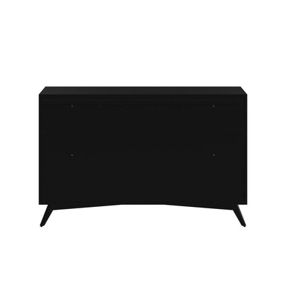 56" Black Solid Wood Seven Drawer Double Dresser HomeRoots