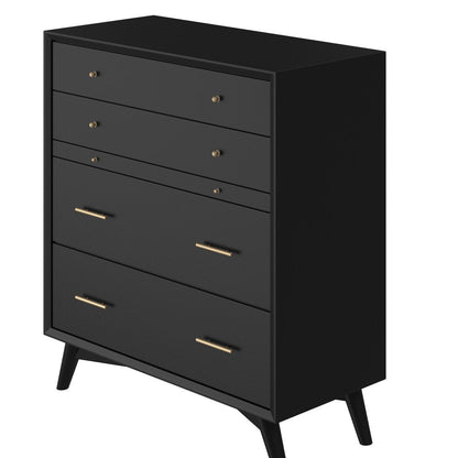 56" Black Solid Wood Seven Drawer Double Dresser HomeRoots