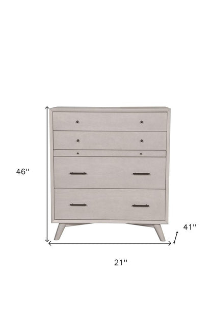 38" Gray Solid Wood Four Drawer Dresser HomeRoots