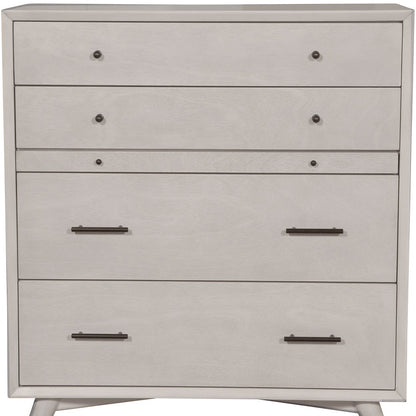 38" Gray Solid Wood Four Drawer Chest