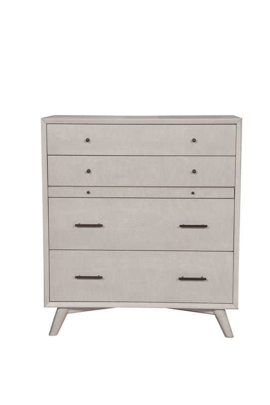 38" Gray Solid Wood Four Drawer Chest