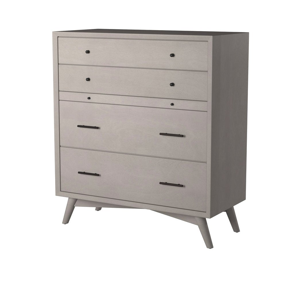 38" Gray Solid Wood Four Drawer Chest HomeRoots