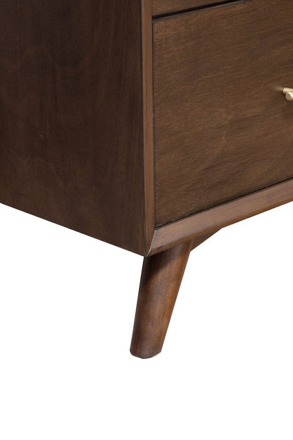 60" Walnut Solid Wood Seven Drawer Double Dresser HomeRoots