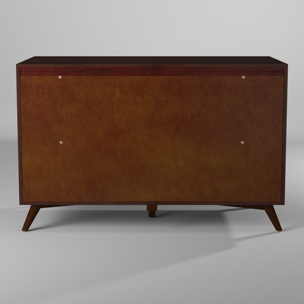 60" Walnut Solid Wood Seven Drawer Double Dresser HomeRoots