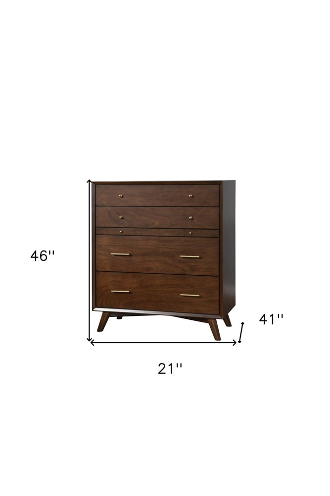 38" Mahogany Solid Wood Four Drawer Dresser HomeRoots
