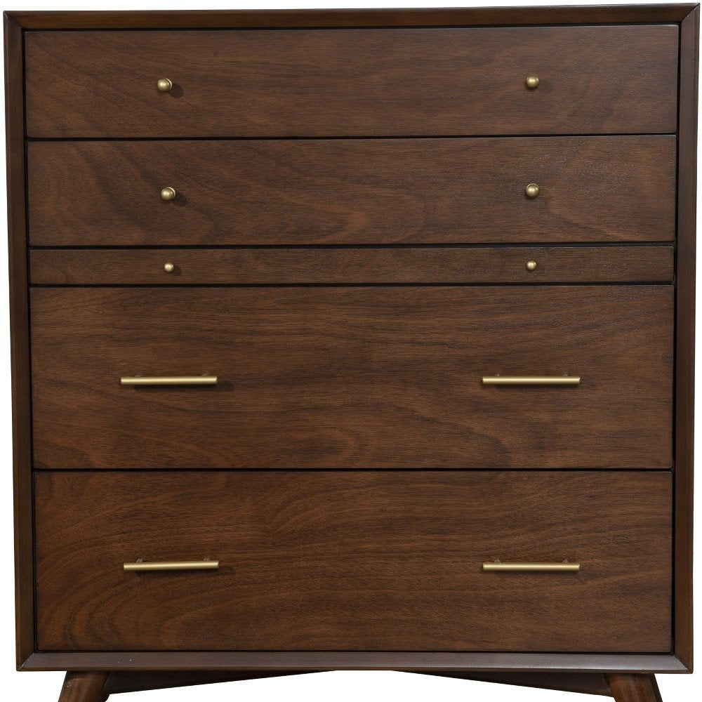 38" Mahogany Solid Wood Four Drawer Dresser HomeRoots