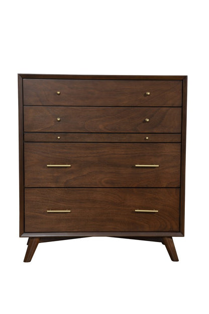 38" Mahogany Solid Wood Four Drawer Dresser HomeRoots