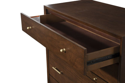 38" Mahogany Solid Wood Four Drawer Dresser HomeRoots