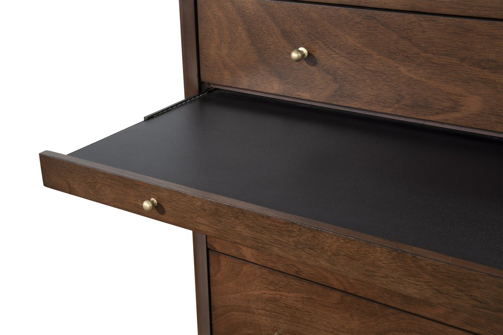 38" Mahogany Solid Wood Four Drawer Dresser HomeRoots