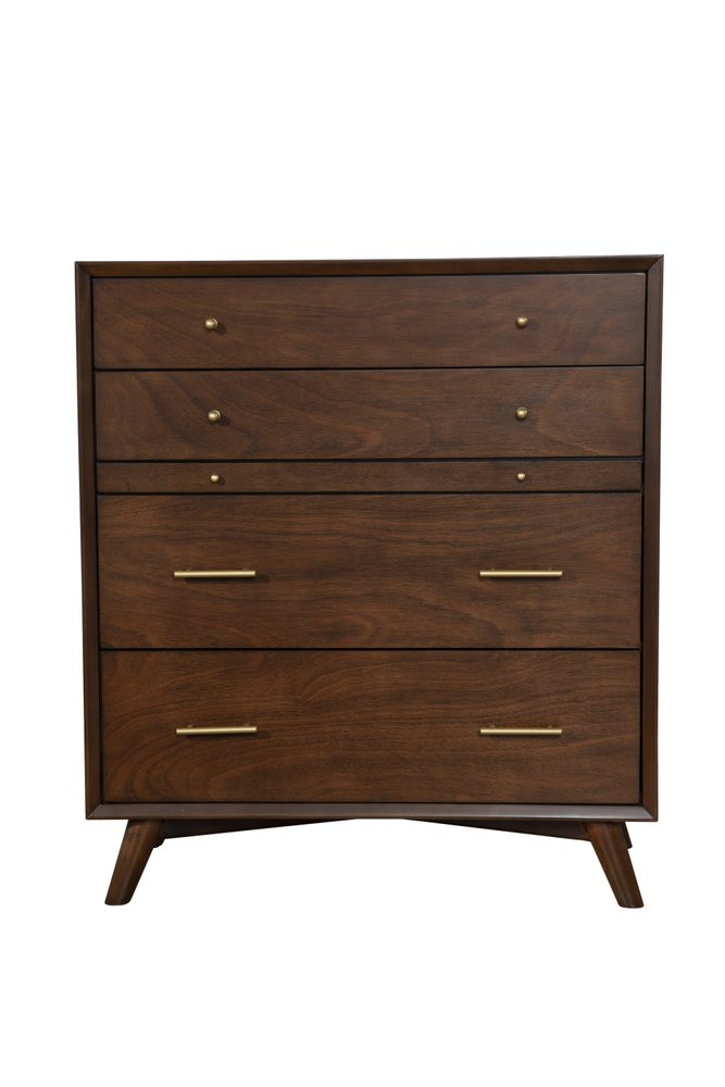 38" Mahogany Solid Wood Four Drawer Dresser HomeRoots
