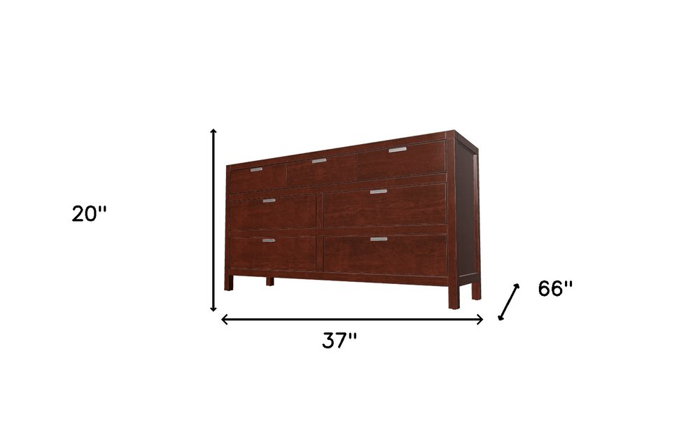 36" Brown Solid Wood Six Drawer Chest HomeRoots