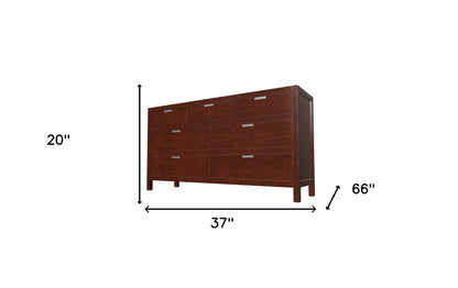 36" Brown Solid Wood Six Drawer Chest HomeRoots