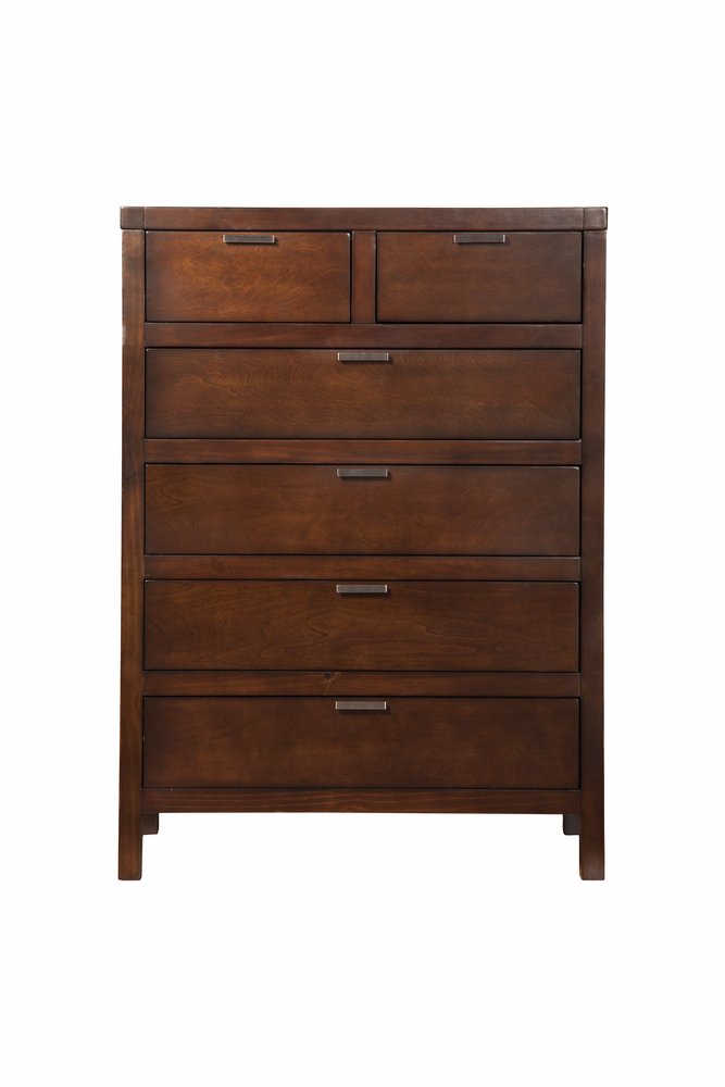 36" Brown Solid Wood Six Drawer Chest HomeRoots