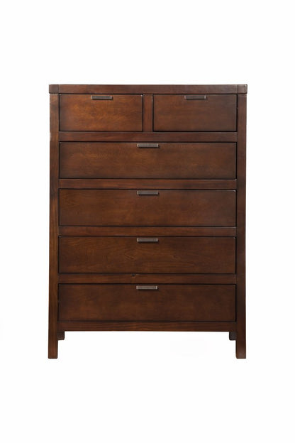36" Brown Solid Wood Six Drawer Chest HomeRoots