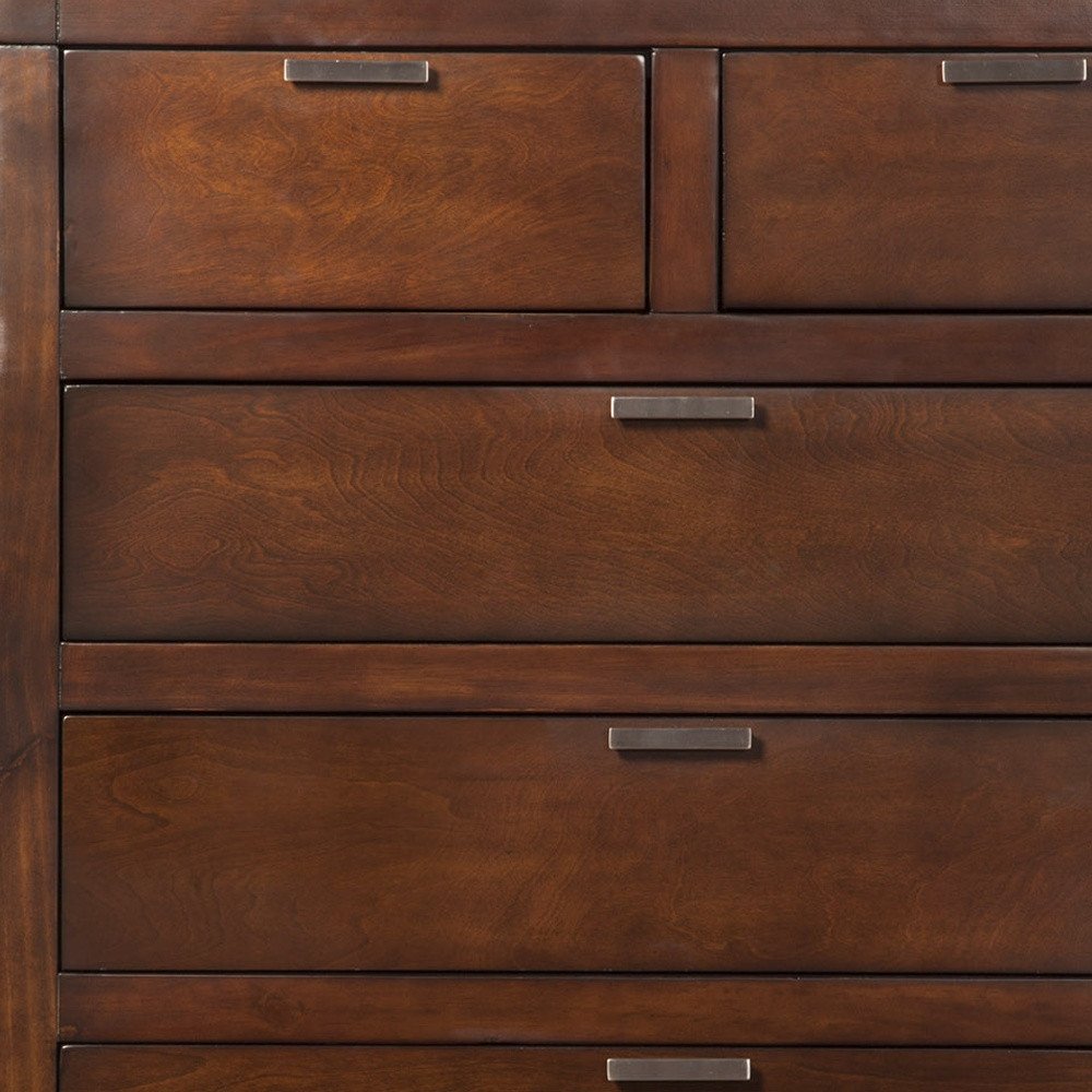 36" Brown Solid Wood Six Drawer Chest HomeRoots