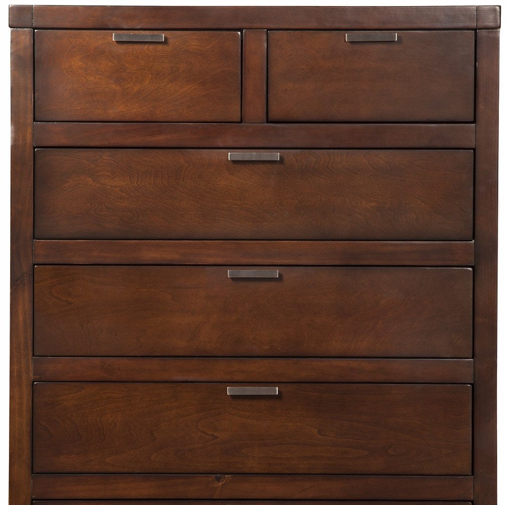 36" Brown Solid Wood Six Drawer Chest HomeRoots