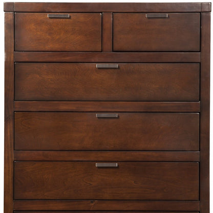 36" Brown Solid Wood Six Drawer Chest HomeRoots