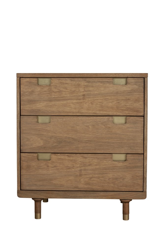 33" Brown Solid Wood Three Drawer Dresser HomeRoots