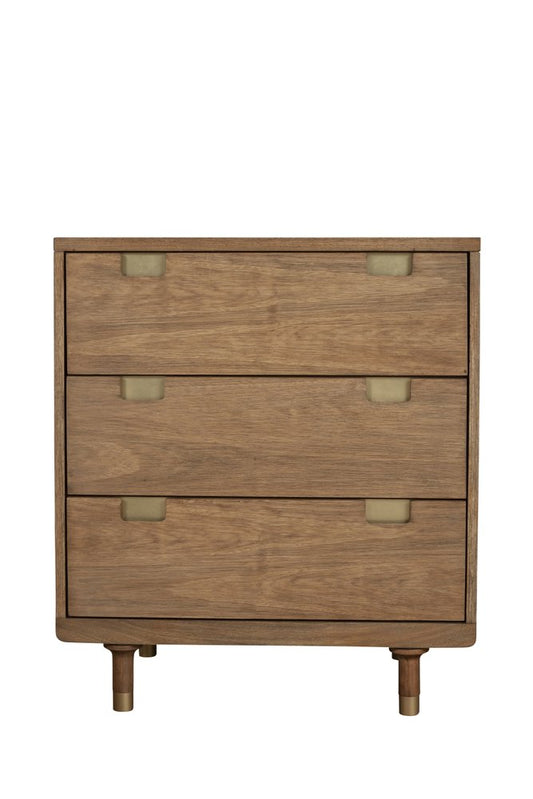 33" Brown Solid Wood Three Drawer Dresser HomeRoots