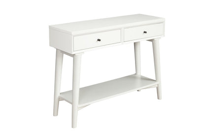 42" White Solid Wood Console Table With Shelves And Drawers HomeRoots