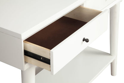 42" White Solid Wood Console Table With Shelves And Drawers HomeRoots