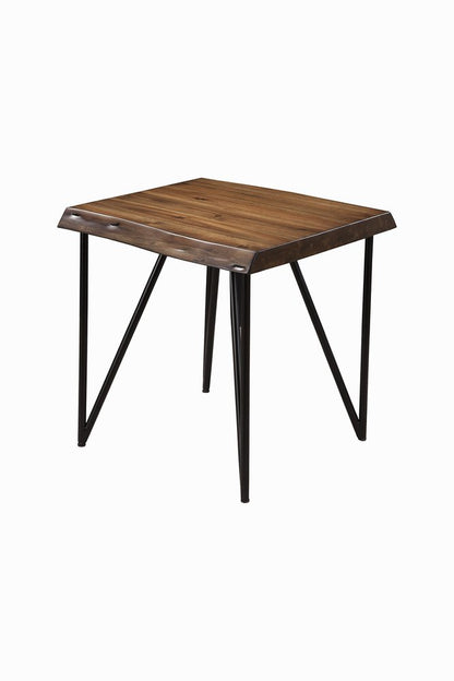 24" Black And Wood Brown Solid Wood End Table HomeRoots