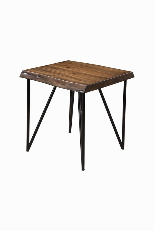 24" Black And Wood Brown Solid Wood End Table HomeRoots