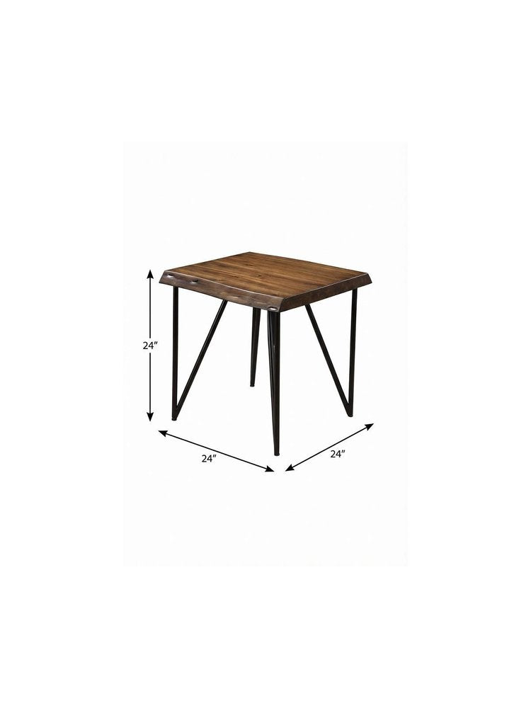 24" Black And Wood Brown Solid Wood End Table HomeRoots