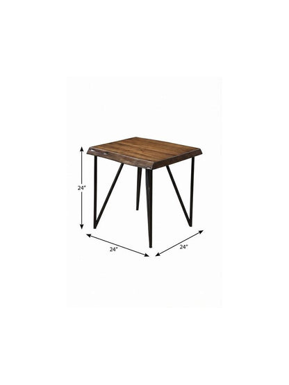 24" Black And Wood Brown Solid Wood End Table HomeRoots