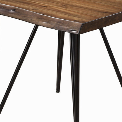 24" Black And Wood Brown Solid Wood End Table HomeRoots