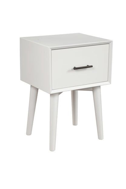 27" White Wood End Table With Drawer HomeRoots
