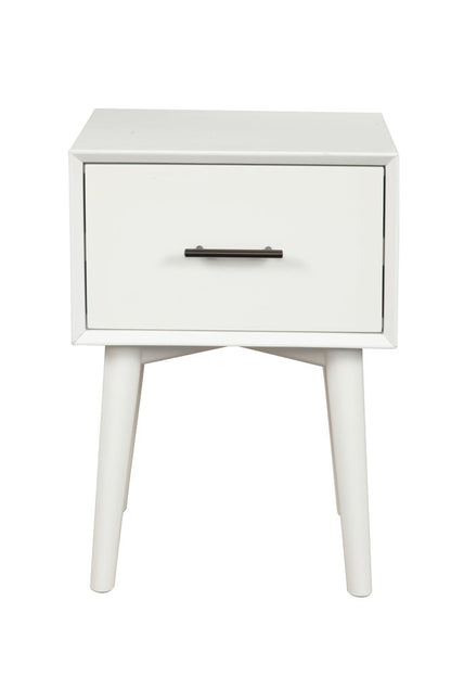 27" White Wood End Table With Drawer HomeRoots
