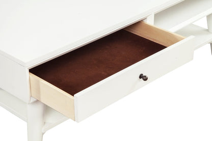 48" White Solid And Manufactured Wood Coffee Table With Drawer HomeRoots