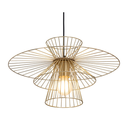 Gold Caged Geometric Metal Hanging Ceiling Light