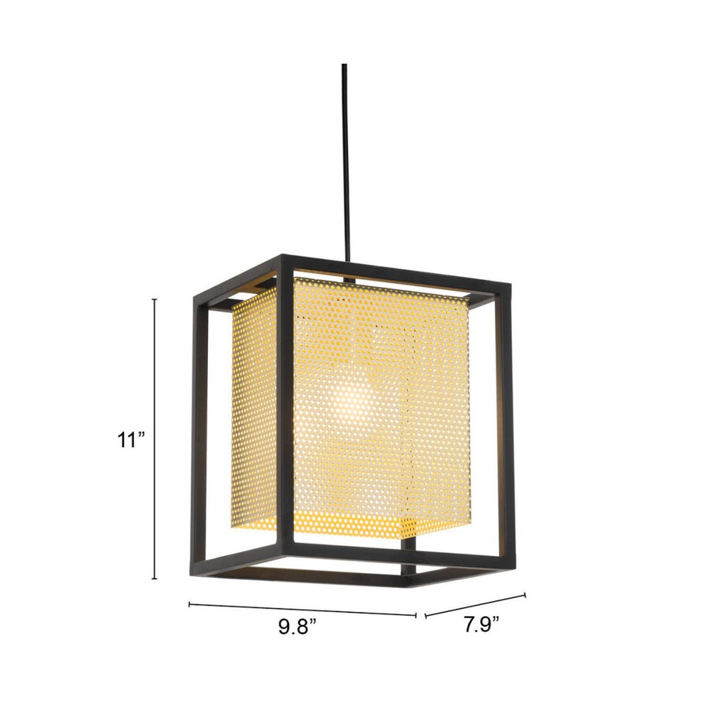 Gold and Black Geometric Metal Ceiling Light HomeRoots